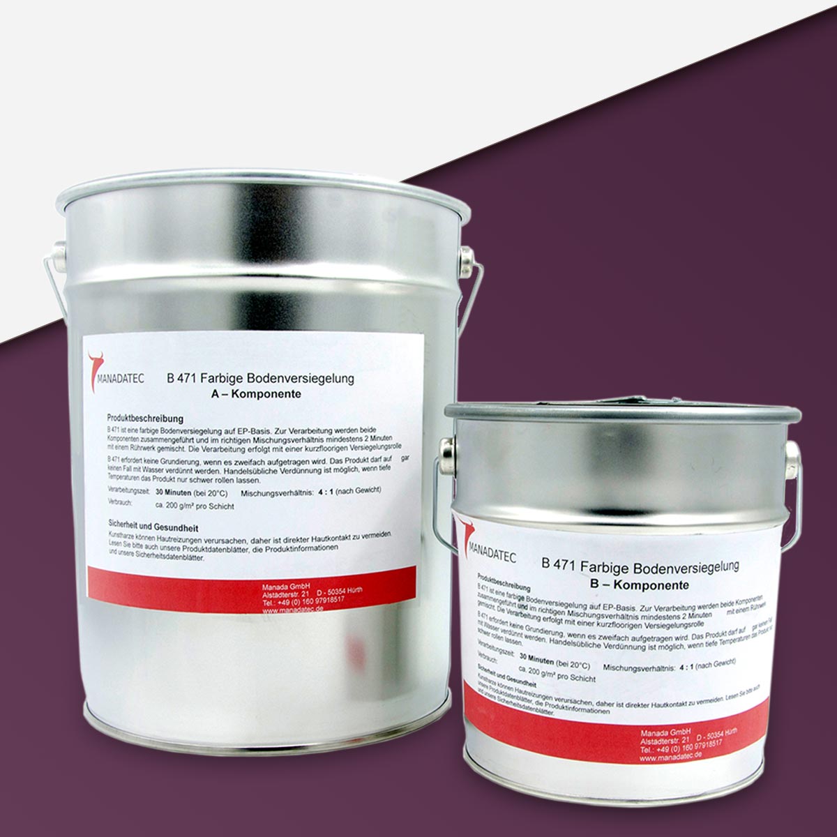 RAL-4007 Epoxidharz Bodenbeschichtung, 2K in RAL 4007 Purpurviolett