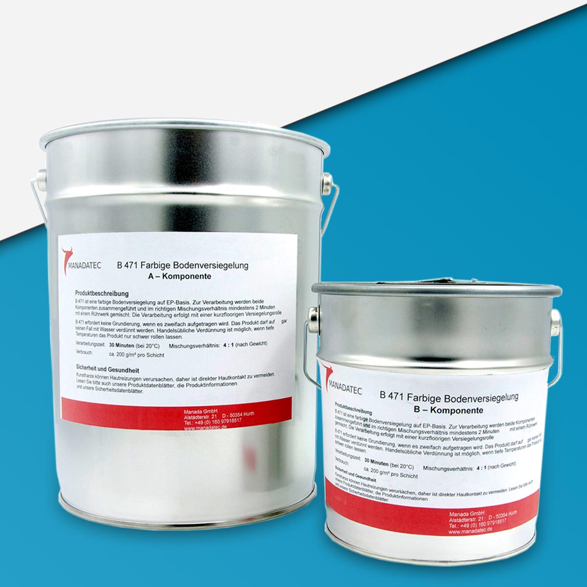 RAL-5012 Epoxidharz Bodenbeschichtung, 2K in RAL 5012 Lichtblau