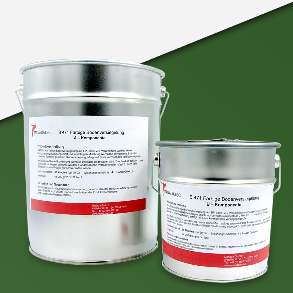 RAL-6002 Epoxidharz Bodenbeschichtung, 2K in RAL 6002 Laubgrün