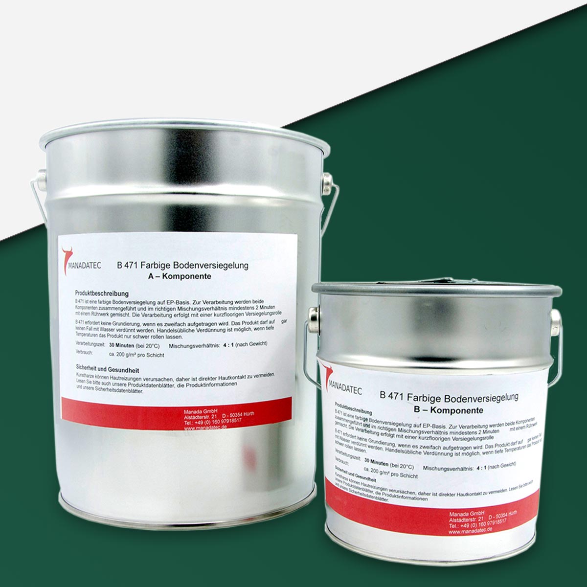 RAL-6005 Epoxidharz Bodenbeschichtung, 2K in RAL 6005 Moosgrün
