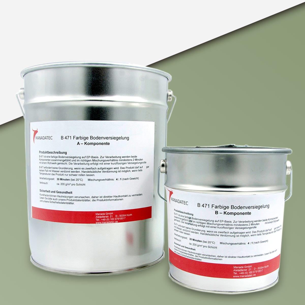 RAL-6021 Epoxidharz Bodenbeschichtung, 2K in RAL 6021 Lindgrün