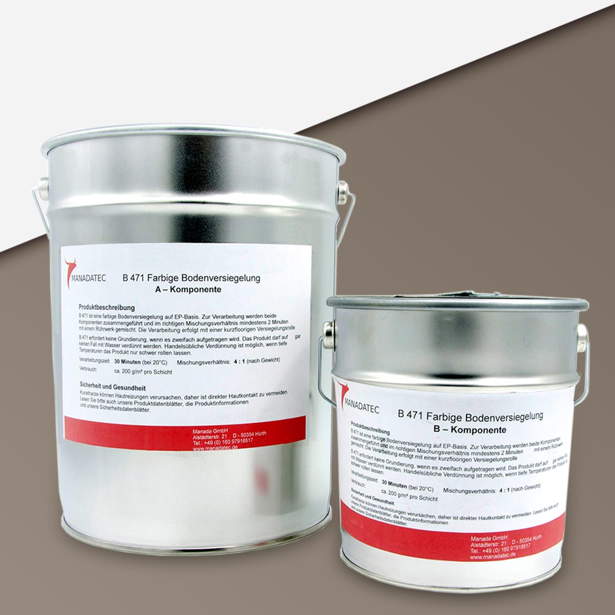 RAL-7006 Epoxidharz Bodenbeschichtung, 2K in RAL 7006 Beigegrau