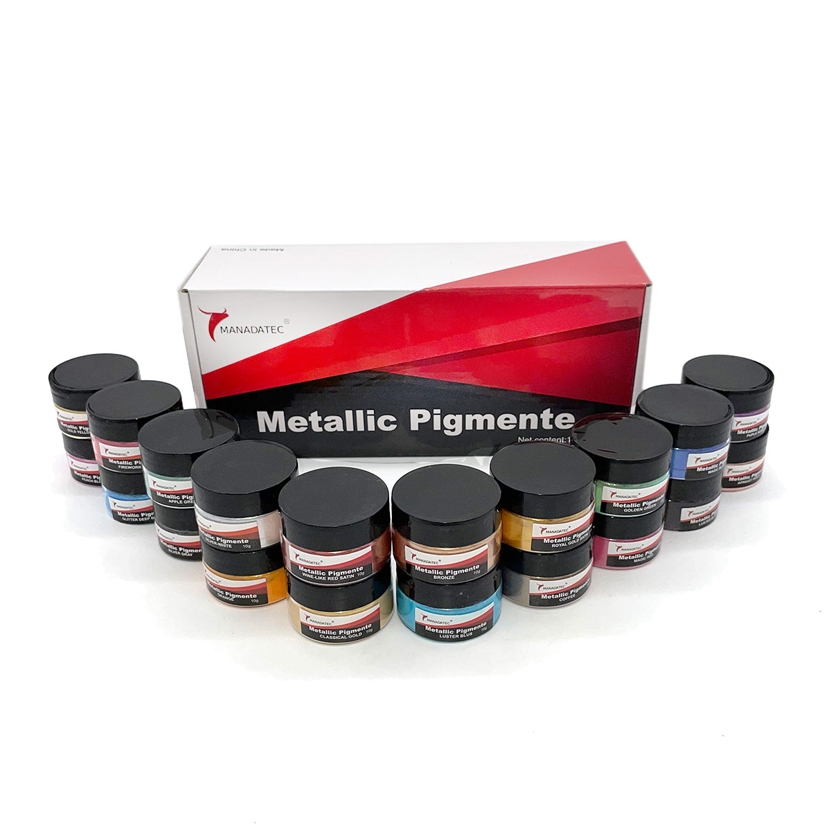 metallic-pigmente MANADATEC Metallic Pigmente für Epoxidharze 20 Farben x 10g – Bild 1